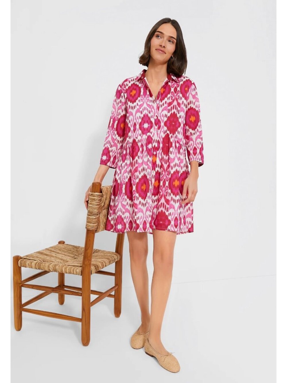 Ro's Garden Tuckernuck Magenta June Deauville Shirt Dress